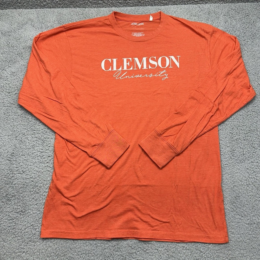 Pressbox PK 8204 Clemson Tigers Womens XL Orange L/S Melange Pine Top Shirt